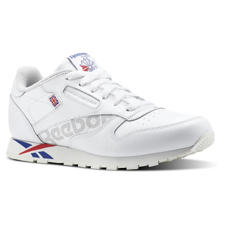 Zapatillas Reebok Classic Leather Niños Blancas Rojas Blancas | 652048QCP