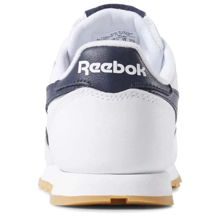 Zapatillas Reebok Classic Leather Niños Blancas Azul Marino | 695431IKJ