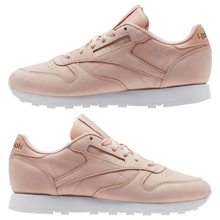 Zapatillas Reebok Classic Leather Nude Nubuck Mujer Rosas Blancas | 950267POC