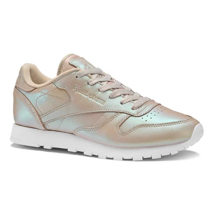 Zapatillas Reebok Classic Leather Pearlised Mujer Beige Blancas | 876249NIX