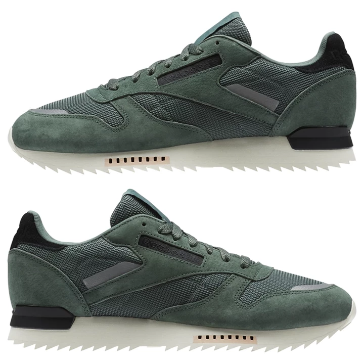 Zapatillas Reebok Classic Leather RIPPLE SN Hombre Verde Turquesa Blancas Negras | 203748UNK