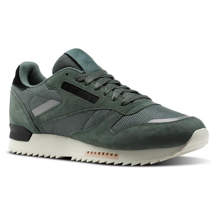 Zapatillas Reebok Classic Leather RIPPLE SN Hombre Verde Turquesa Blancas Negras | 203748UNK