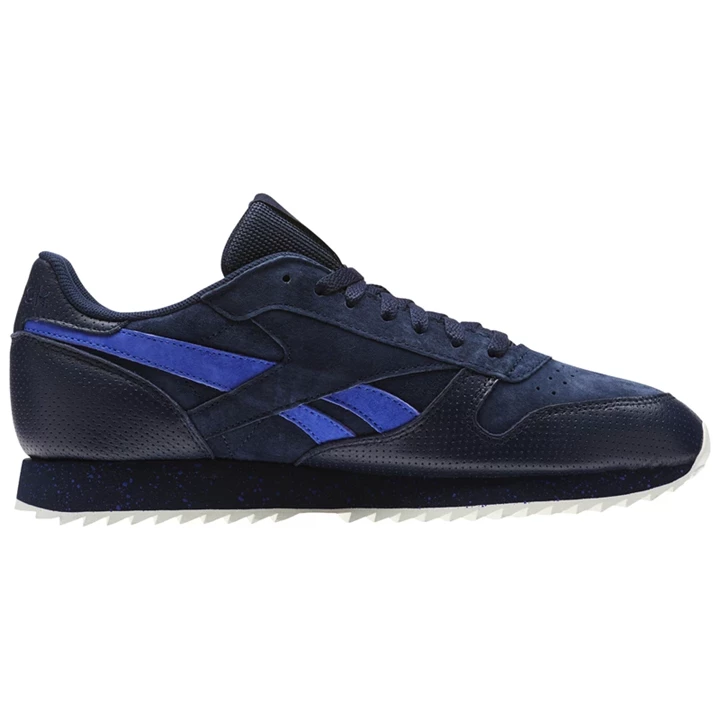 Zapatillas Reebok Classic Leather Ripple SM Hombre Azul Marino Azules | 381740SIQ