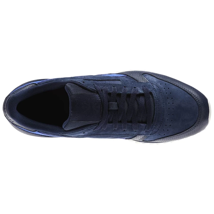 Zapatillas Reebok Classic Leather Ripple SM Hombre Azul Marino Azules | 381740SIQ