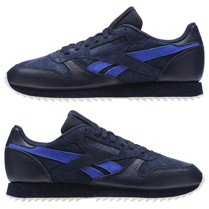 Zapatillas Reebok Classic Leather Ripple SM Hombre Azul Marino Azules | 381740SIQ