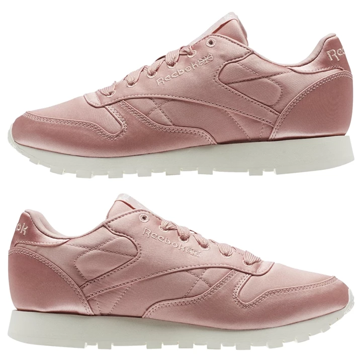 Zapatillas Reebok Classic Leather Satin Mujer Rosas Blancas | 021495BQR