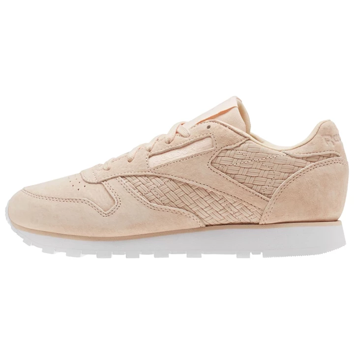 Zapatillas Reebok Classic Leather Woven EMB Mujer Rosas Blancas | 831069NZL