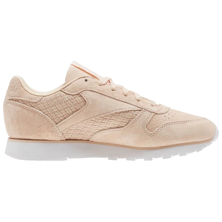 Zapatillas Reebok Classic Leather Woven EMB Mujer Rosas Blancas | 831069NZL