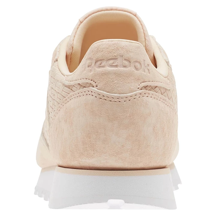 Zapatillas Reebok Classic Leather Woven EMB Mujer Rosas Blancas | 831069NZL