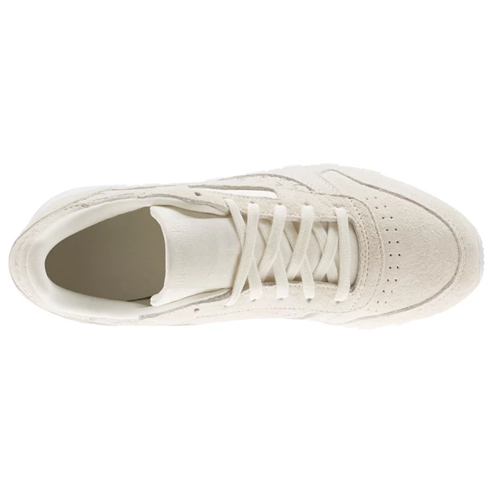 Zapatillas Reebok Classic Leather Woven EMB Mujer Beige Blancas | 847061FJW