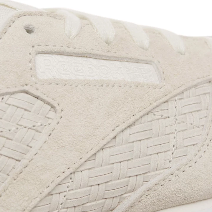 Zapatillas Reebok Classic Leather Woven EMB Mujer Beige Blancas | 847061FJW