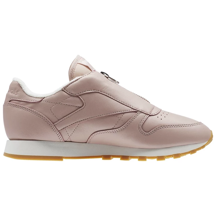 Zapatillas Reebok Classic Leather Zip Mujer Rosas Plateadas Metal | 301526BPC