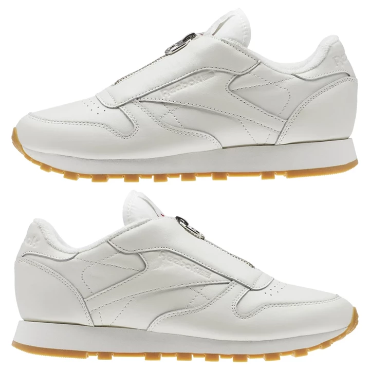 Zapatillas Reebok Classic Leather Zip Mujer Gris Plateadas | 627395DEH