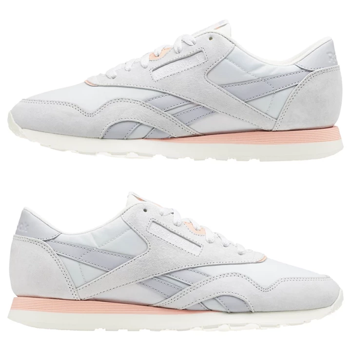 Zapatillas Reebok Classic Nylon Hombre Blancas Gris Rosas | 742908RZD