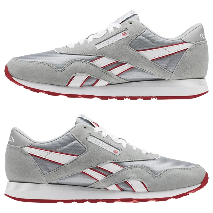 Zapatillas Reebok Classic Nylon M Hombre Gris Blancas Rojas | 065879ELP