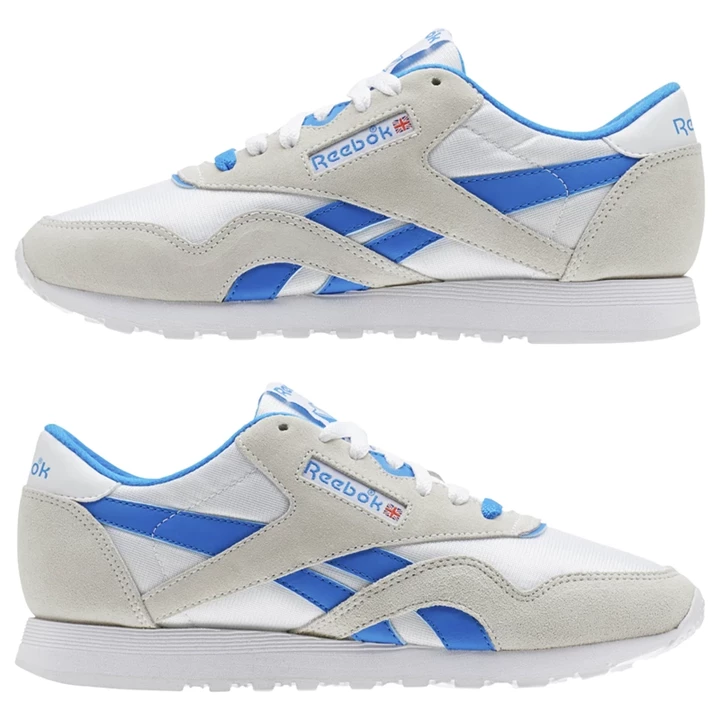 Zapatillas Reebok Classic Nylon Mujer Blancas Azules | 629138VTL