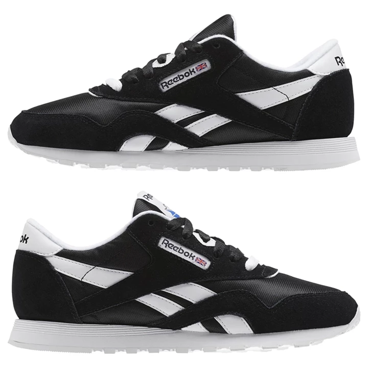 Zapatillas Reebok Classic Nylon Mujer Negras Blancas | 536170TWV