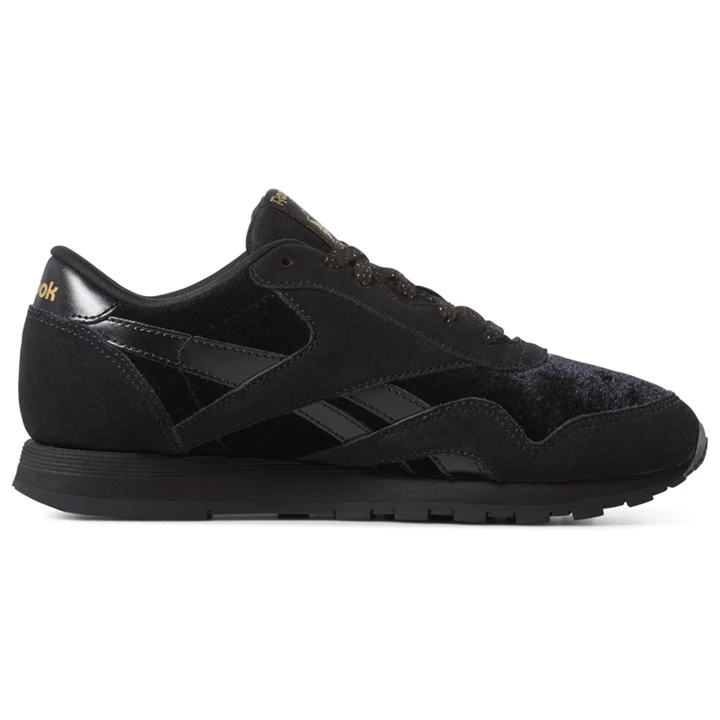 Zapatillas Reebok Classic Nylon Niños Negras Doradas | 390865ENM