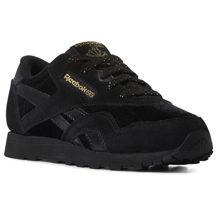 Zapatillas Reebok Classic Nylon Niños Negras Doradas | 951832UER