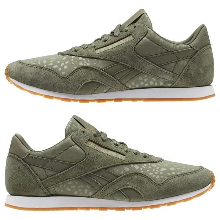 Zapatillas Reebok Classic Nylon Slim Text Lux Mujer Verde Blancas | 943756DAL