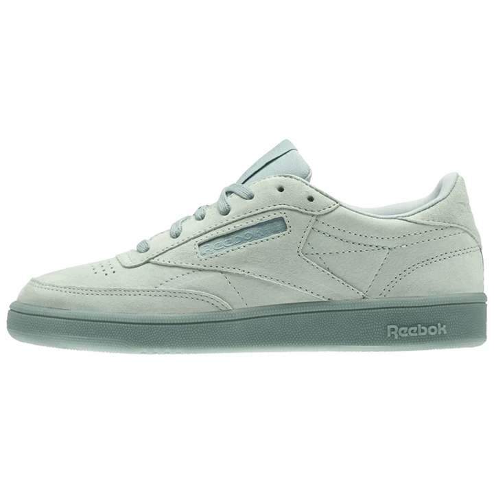 Zapatillas Reebok Club C 85 Encaje Mujer Verde Gris Blancas | 193706TBV