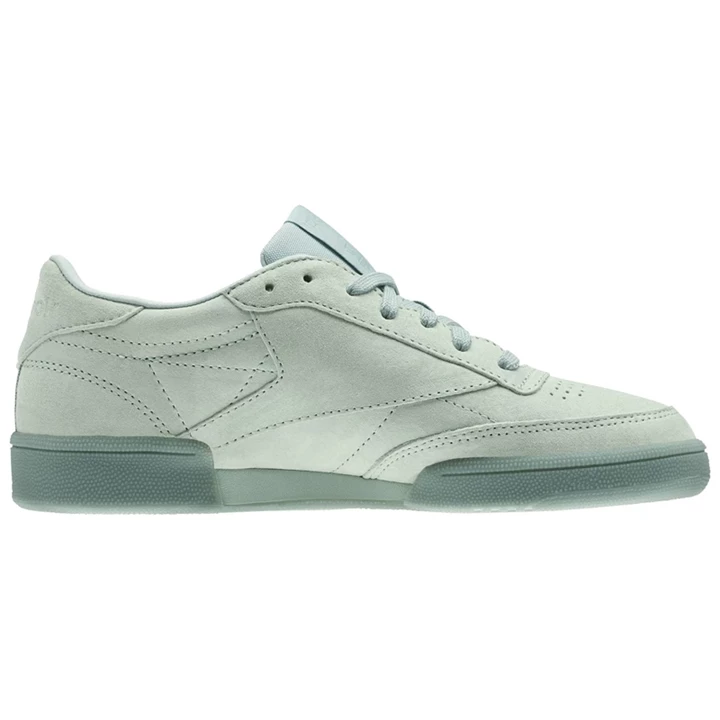 Zapatillas Reebok Club C 85 Encaje Mujer Verde Gris Blancas | 193706TBV