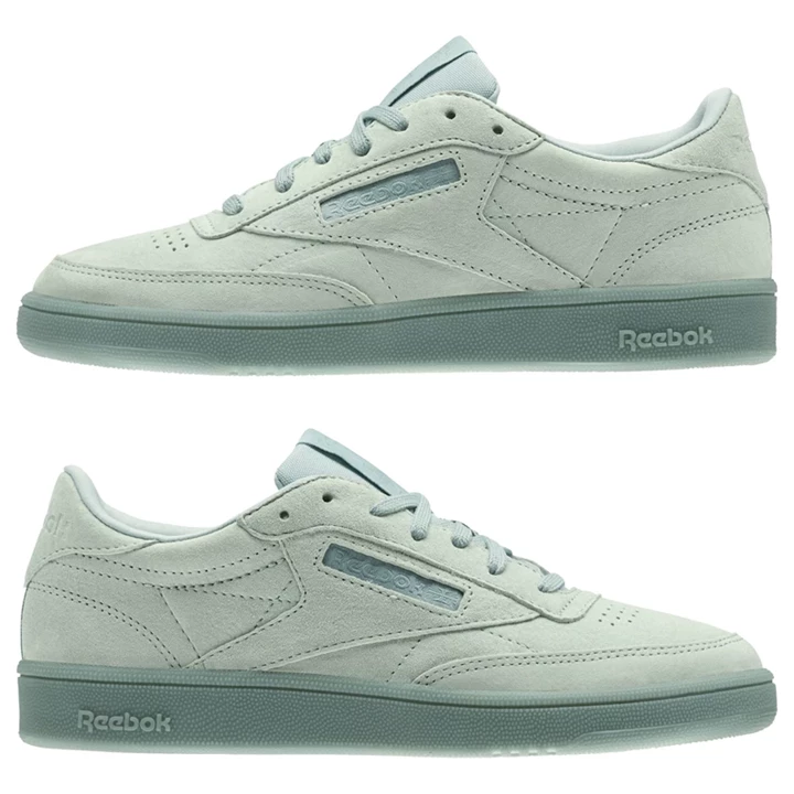 Zapatillas Reebok Club C 85 Encaje Mujer Verde Gris Blancas | 193706TBV