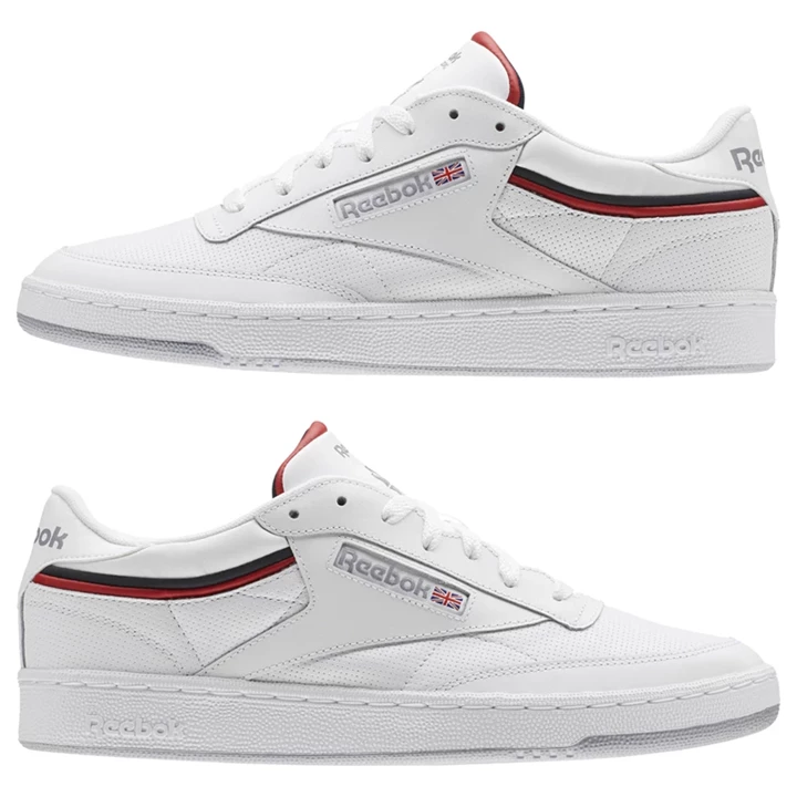 Zapatillas Reebok Club C 85 Hombre Blancas Azul Marino Rojas | 682710OQB