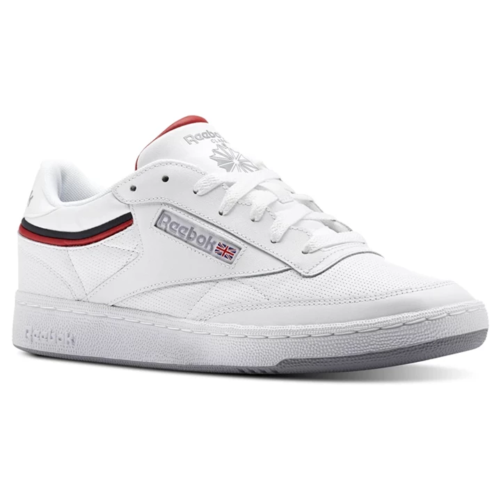 Zapatillas Reebok Club C 85 Hombre Blancas Azul Marino Rojas | 682710OQB