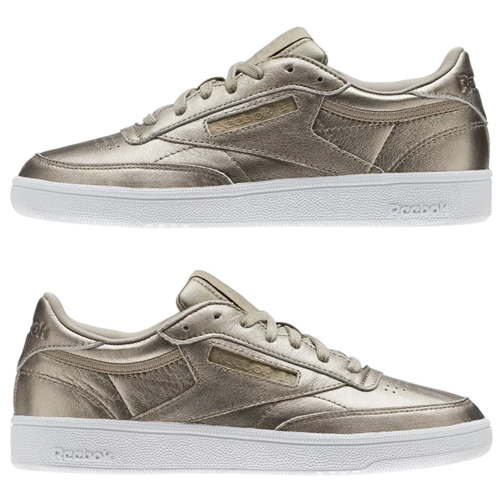 Zapatillas Reebok Club C 85 Mujer Doradas Gris Doradas Blancas | 127058OKG