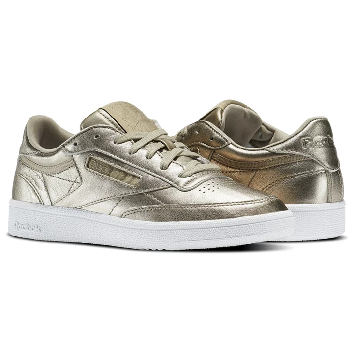 Zapatillas Reebok Club C 85 Mujer Doradas Gris Doradas Blancas | 127058OKG