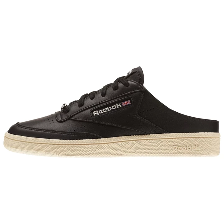 Zapatillas Reebok Club C 85 Mule Mujer Negras Blancas Gris | 015987MLG