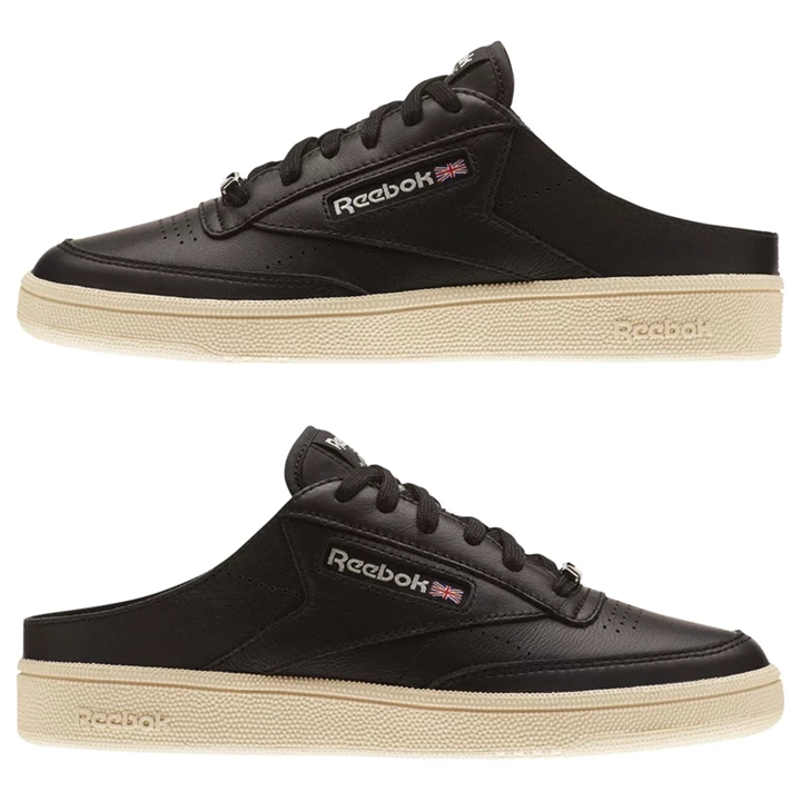 Zapatillas Reebok Club C 85 Mule Mujer Negras Blancas Gris | 015987MLG