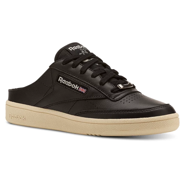 Zapatillas Reebok Club C 85 Mule Mujer Negras Blancas Gris | 015987MLG