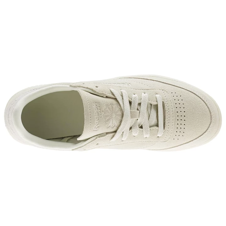 Zapatillas Reebok Club C 85 Nubuck Mujer Beige Blancas | 712653XVR