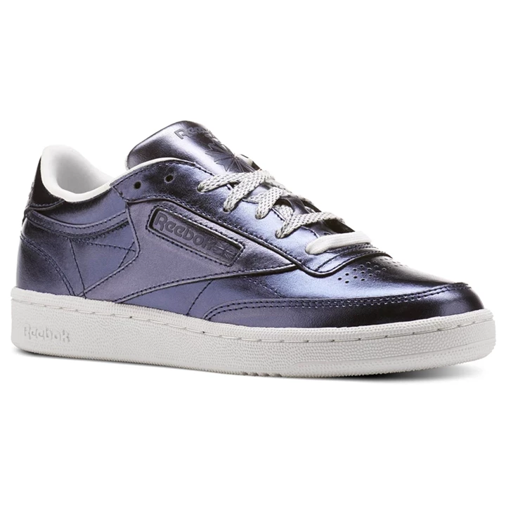 Zapatillas Reebok Club C 85 S Shine Mujer Azules Oscuro Blancas | 750892YRU