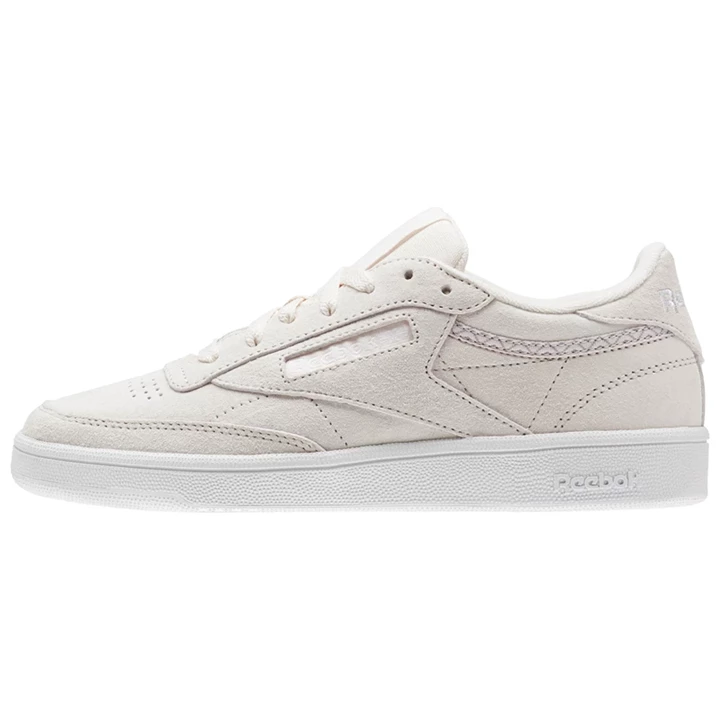 Zapatillas Reebok Club C 85 Trim Nubuck Mujer Rosas Blancas Gris | 384027TBZ