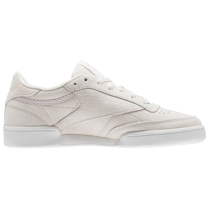 Zapatillas Reebok Club C 85 Trim Nubuck Mujer Rosas Blancas Gris | 384027TBZ