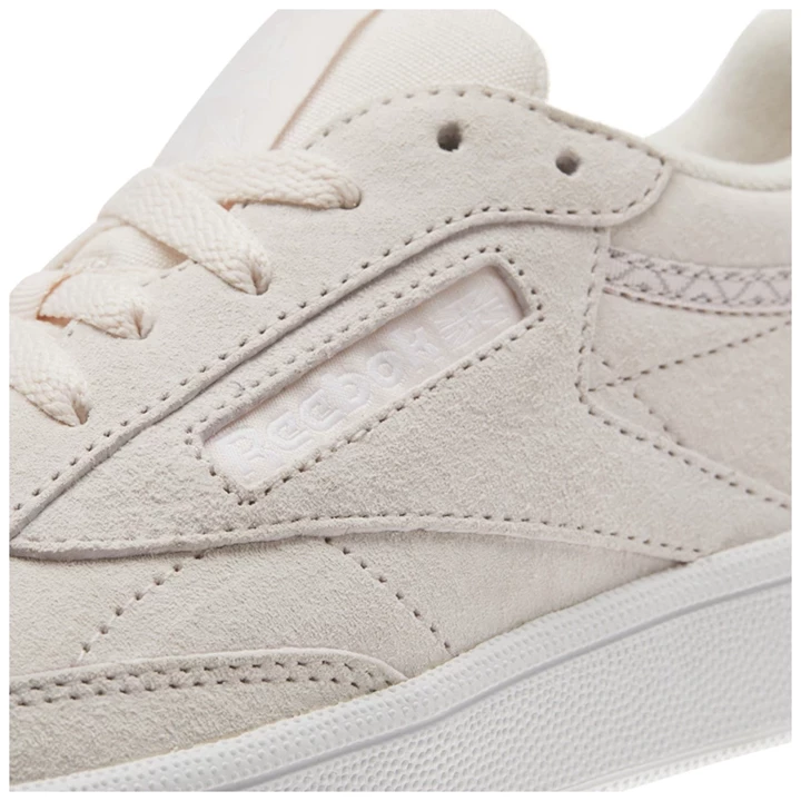 Zapatillas Reebok Club C 85 Trim Nubuck Mujer Rosas Blancas Gris | 384027TBZ