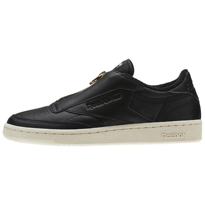 Zapatillas Reebok Club C 85 Zip Mujer Negras Blancas | 693048NWG