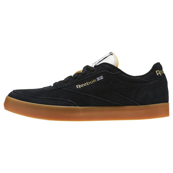 Zapatillas Reebok Club C Gum Hombre Negras Blancas Doradas | 471938RHU