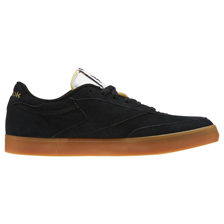 Zapatillas Reebok Club C Gum Hombre Negras Blancas Doradas | 471938RHU