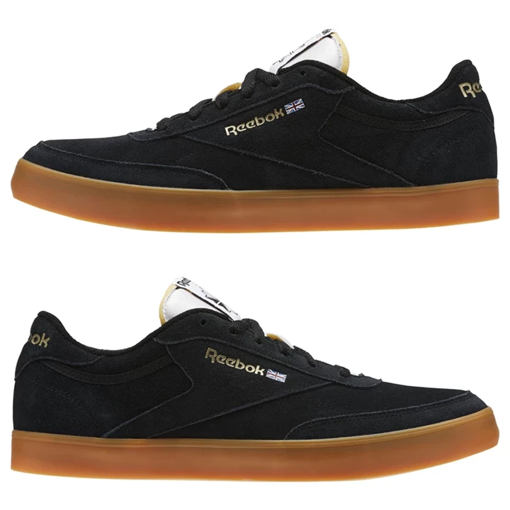 Zapatillas Reebok Club C Gum Hombre Negras Blancas Doradas | 471938RHU