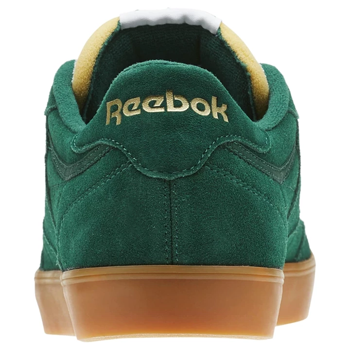 Zapatillas Reebok Club C Gum Mujer Verde Oscuro Blancas Doradas | 398427AKM