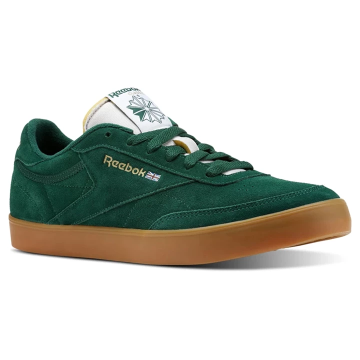 Zapatillas Reebok Club C Gum Mujer Verde Oscuro Blancas Doradas | 398427AKM