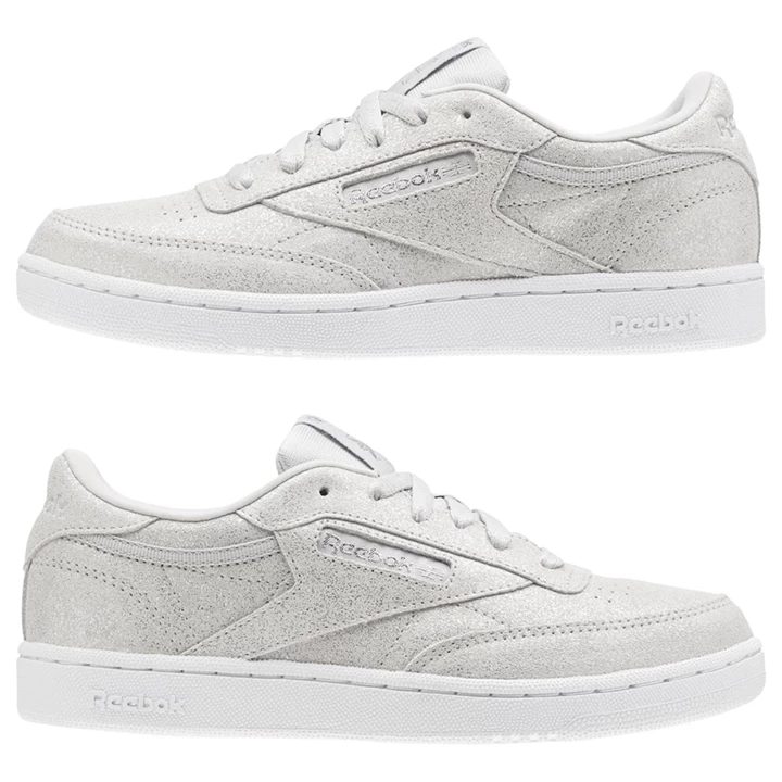 Zapatillas Reebok Club C Niños Plateadas Gris Blancas | 793021POA