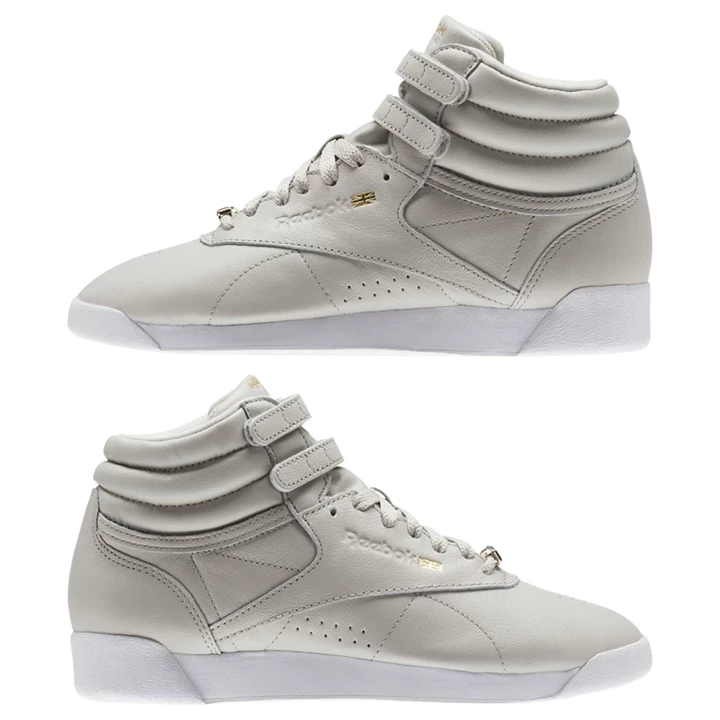 Zapatillas Reebok Freestyle HI MUTED Mujer Beige Gris Blancas | 302756JDP