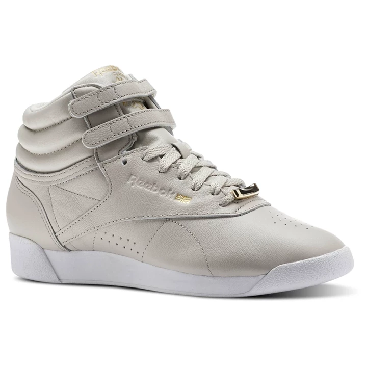 Zapatillas Reebok Freestyle HI MUTED Mujer Beige Gris Blancas | 302756JDP