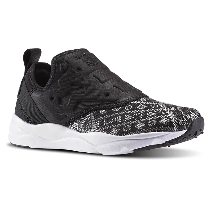 Zapatillas Reebok Furylite Slip On Gt Mujer Negras Plateadas Blancas | 290348XJW