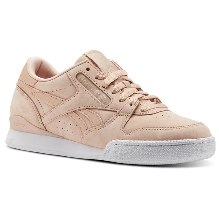 Zapatillas Reebok Phase I Pro Nude Nubuck Mujer Rosas Blancas | 605187IWJ